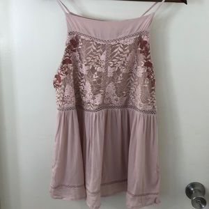 Babydoll tank pink with lace